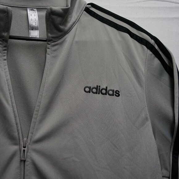Y2K Men's Gray Adidas Zip Up Sweater, Size Medium - Picture 2 of 6